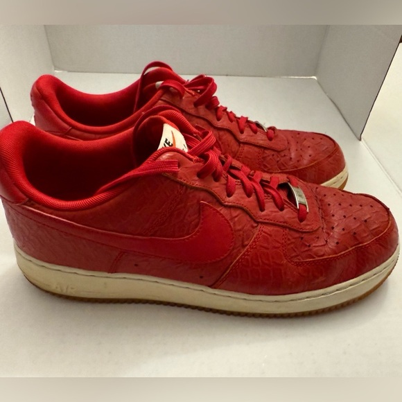 Nike Other - NIKE AIR FORCE 1 RED & WHITE CROC SKIN STYLE 718152-600 ATHLETIC SNEAKERS SHOES